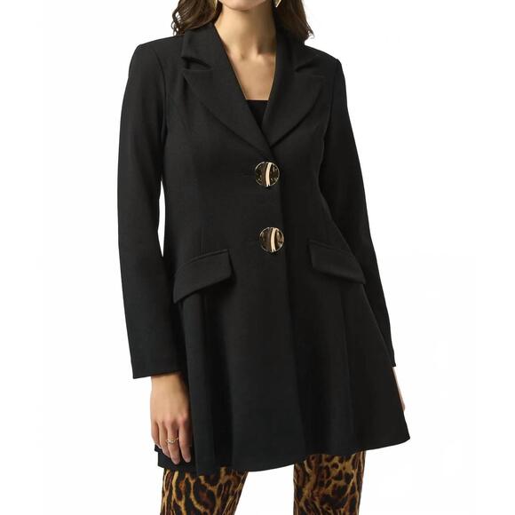 NEW JOSEPH RIBKOFF notched collar coat in black